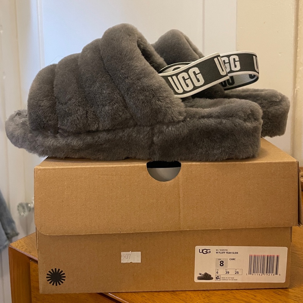 UGG Fluff Yeah Slide Charcoal